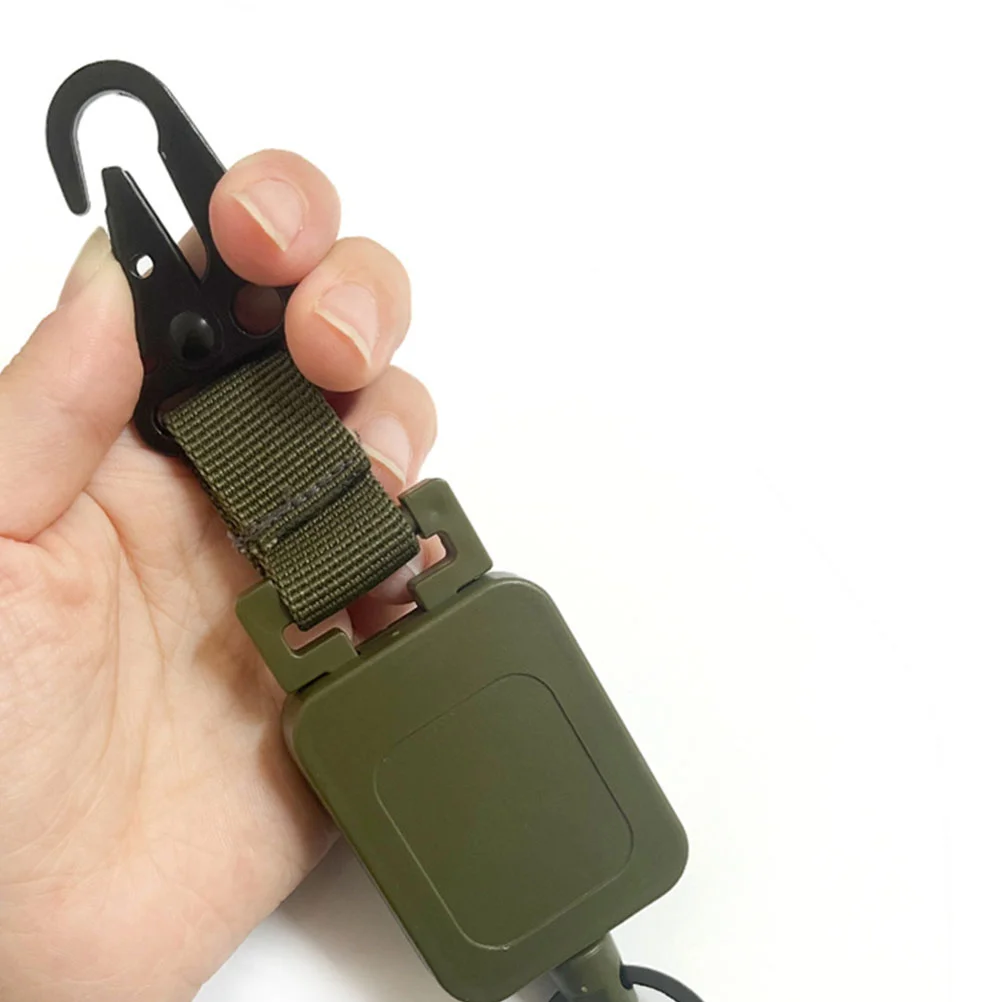 Mountaineering Easy Pull Buckle Heavy Duty Retractable Keychain Fob Camping Fishing Hanging Plastic