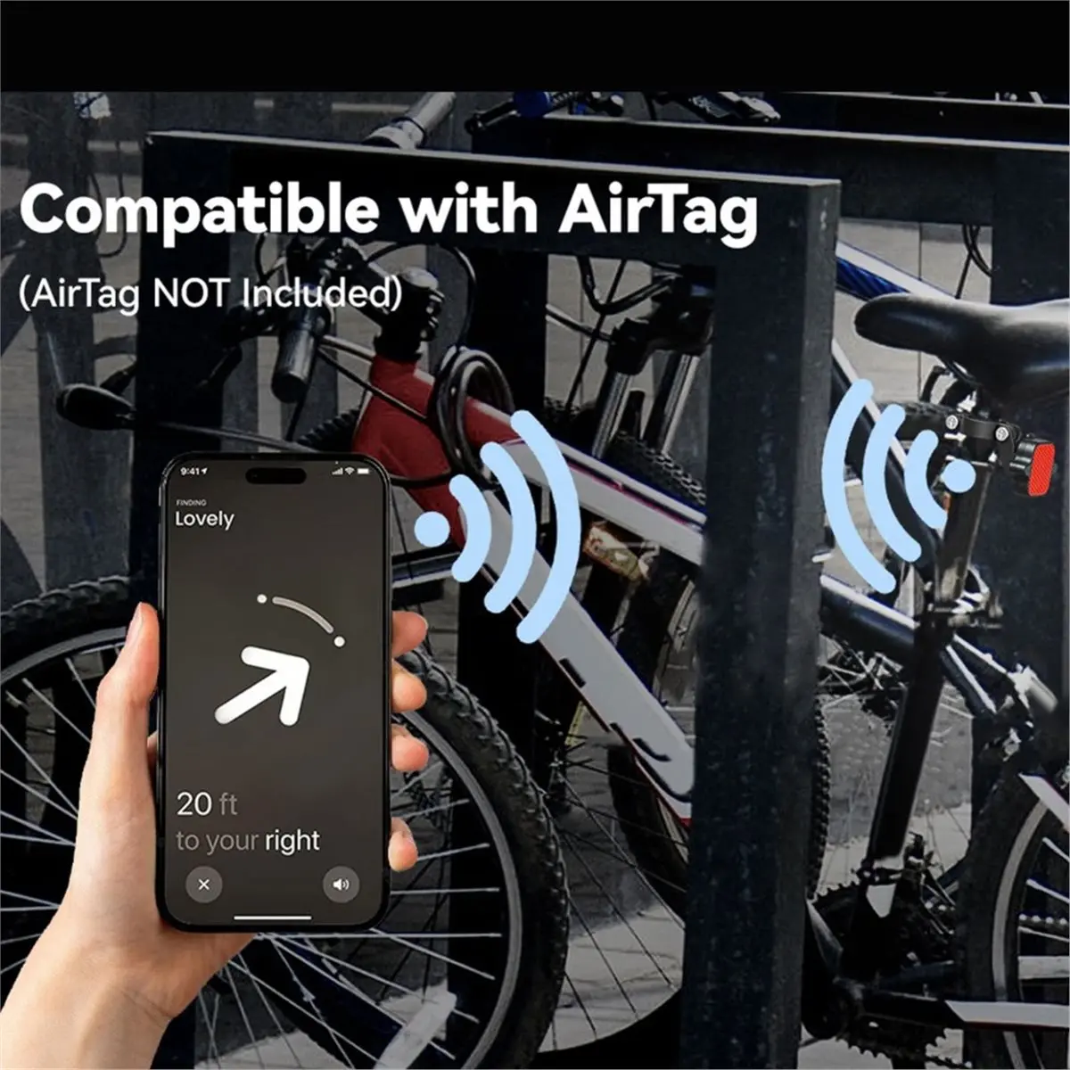11·11COUPON For MiTag Tracker Bike Tail Light Bluetooth Finder Locator Taillight Bracket Bicycle Scooter Night Light Mount