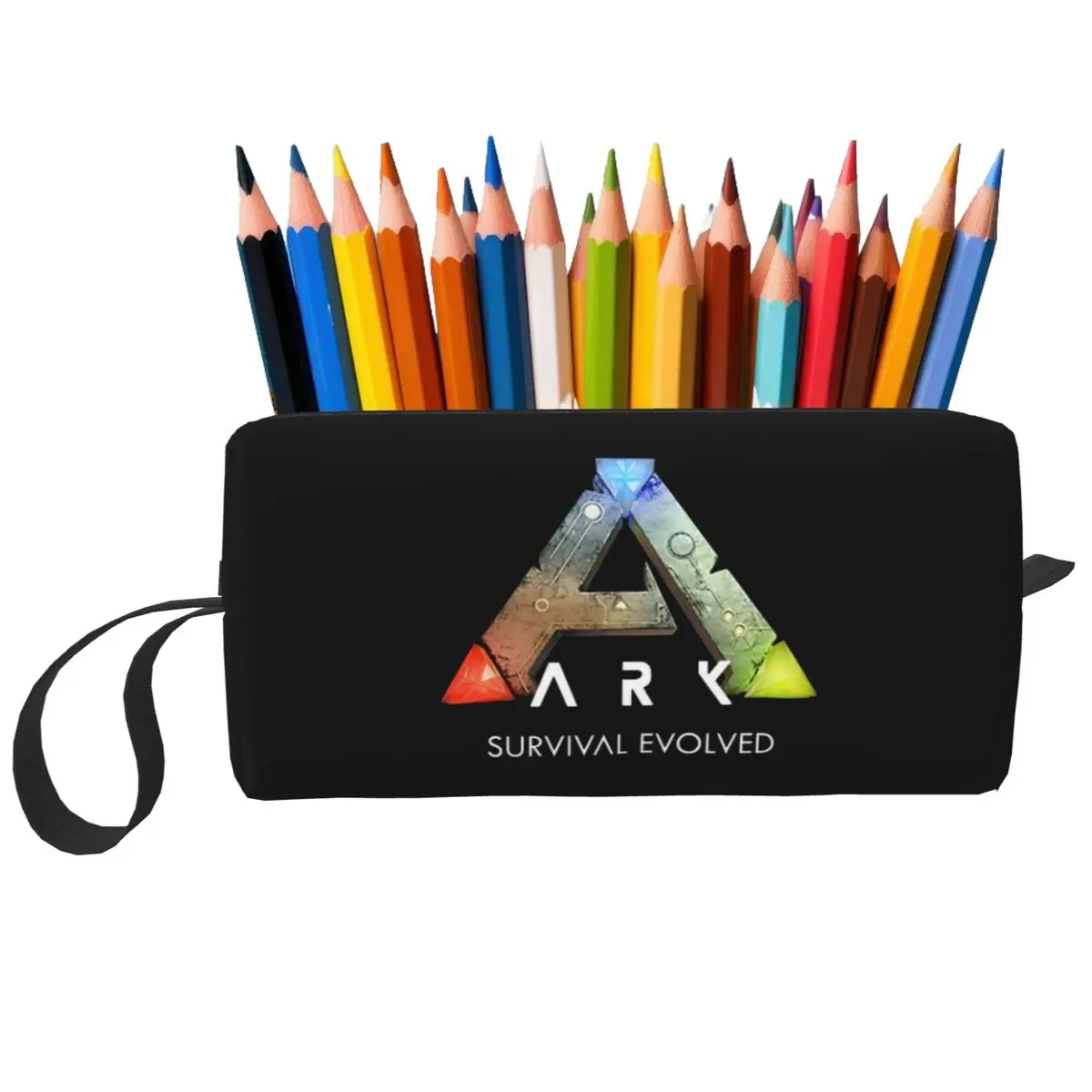 Ark Survival Evolved – trousse à crayons noire pour garçons et filles, boîte à crayons, sac à crayons, fournitures de papeterie, sac à cosmétiques pour femmes