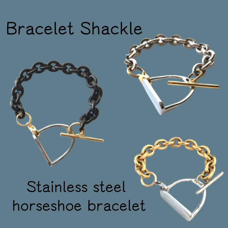 

5PCS Stainless Steel Horseshoe Bracelet Shackle 7.5inch Wholesale Exaggerated Jewelry Daily Wear Birthday Gift
