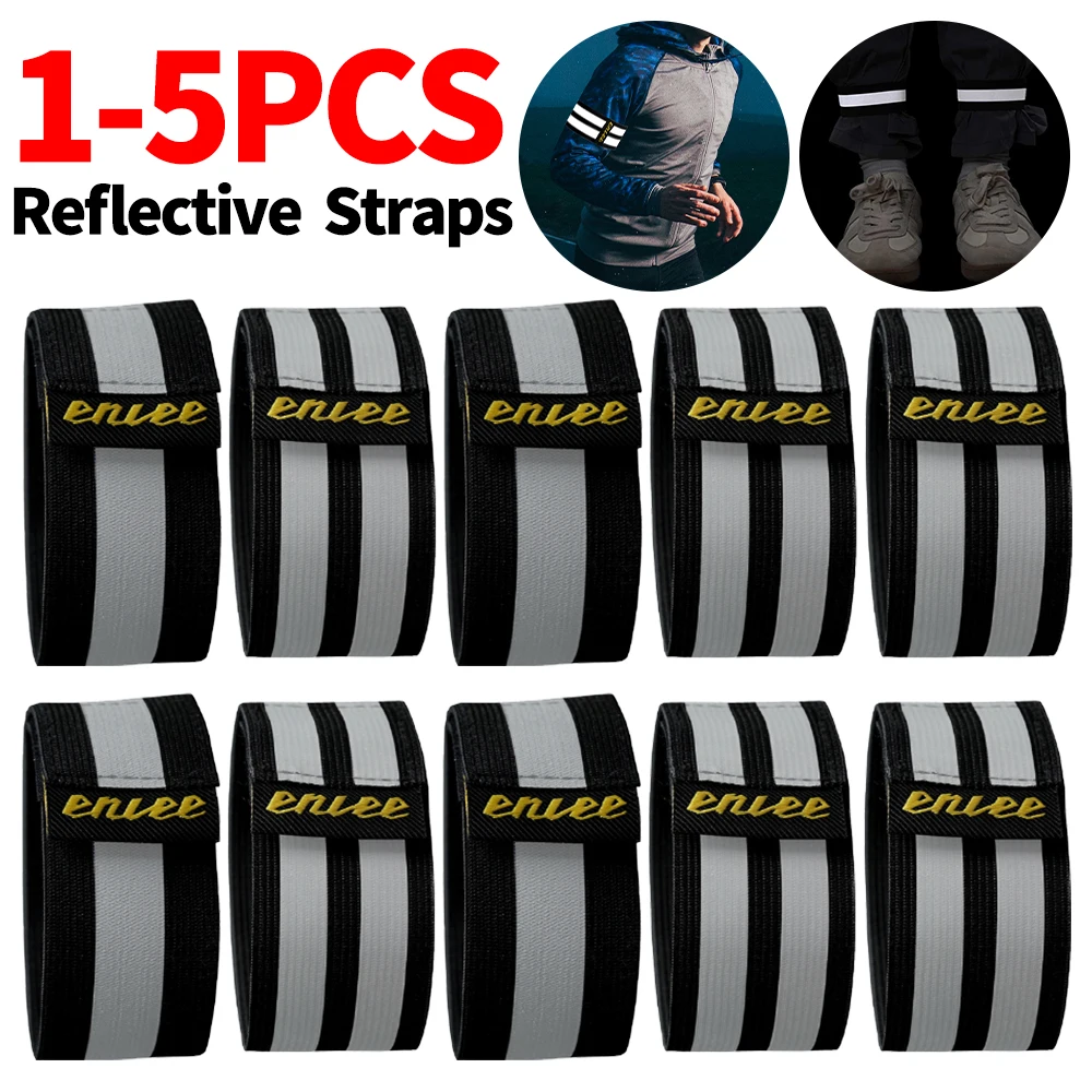 

1-5PCS Bicycle Ankle Leg Straps High Visibility Reflective Trousers Bands Arms Band Cycling Safety Strap for Outdoor Sports Jog