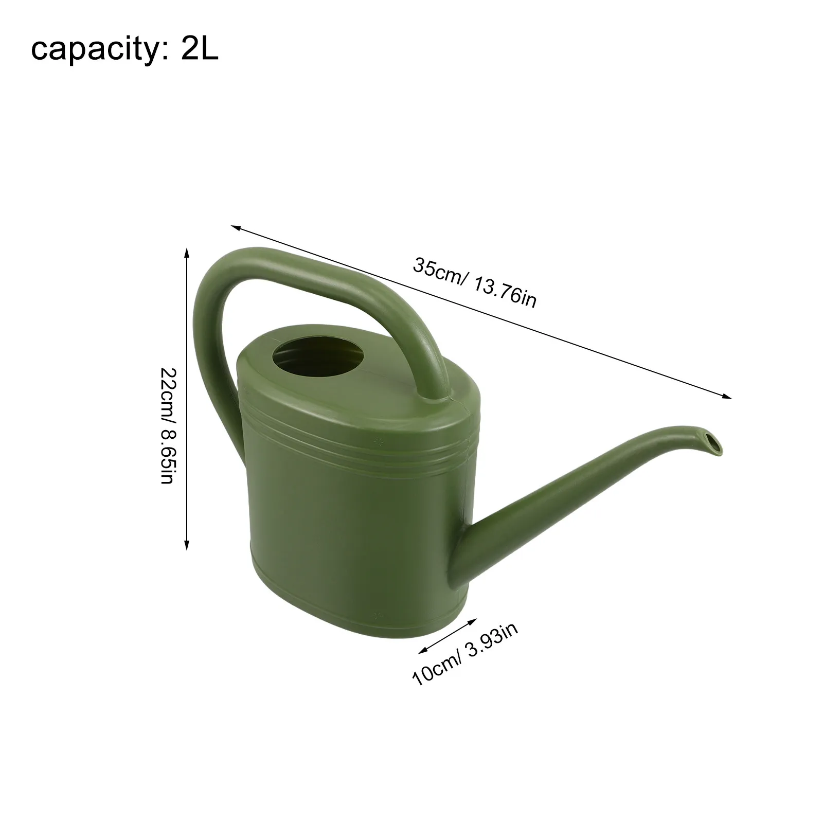 2L Heavy Duty Plastic Watering Can with Extended Spout for Accurate Water Flow Ideal Garden Watering Kettle Indoor Outdoor