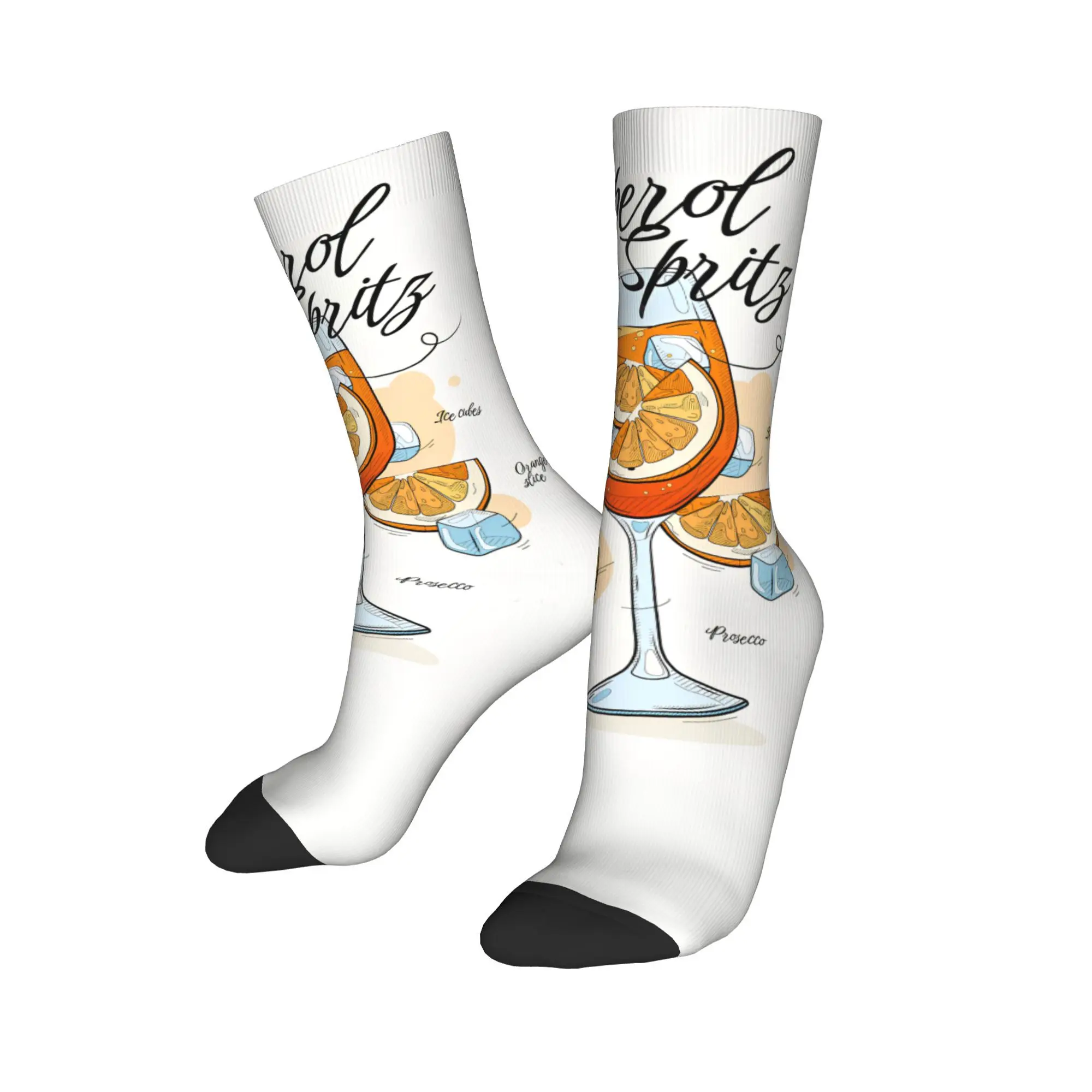 Носки Aperol Spritz, модные чулки, осенние противоскользящие носки для взрослых и мужчин, качественные носки для бега с принтом