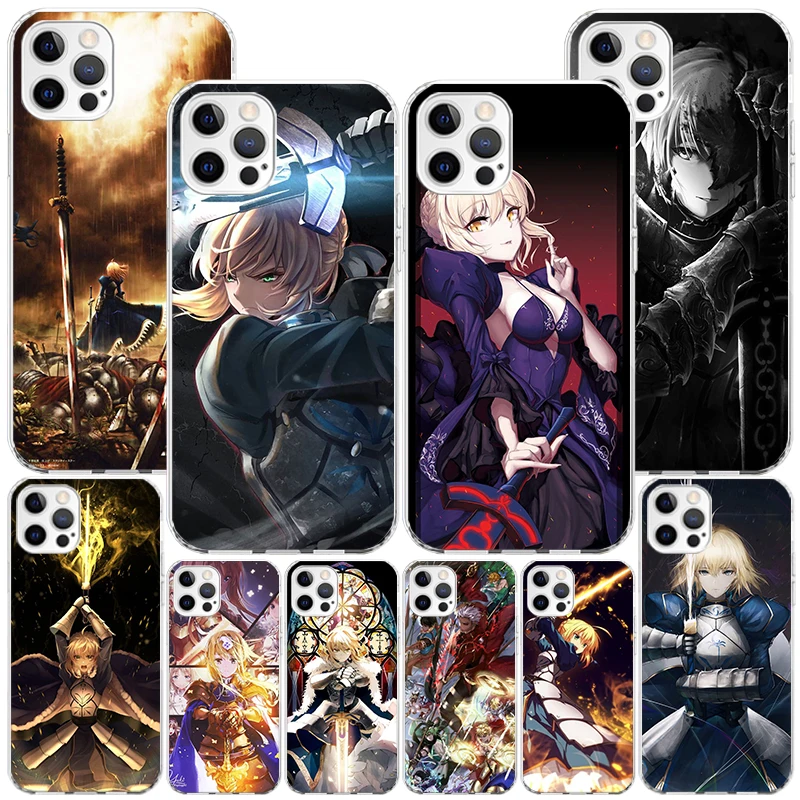 Fate Zero Stay Night Saber Phnoe Case for Iphone 16 11 12 Plus 13 Mini 14 15 Pro Max X Xs Xr 7 + Apple 16ProMax Unique Cover Coq