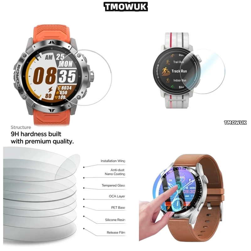 

For Coros PACE 2 3 42 46 MM APEX 2 Pro VERTIX 2 2S Smart Watch HD Anti - Scratch 9H Tempered Glass Protection Film