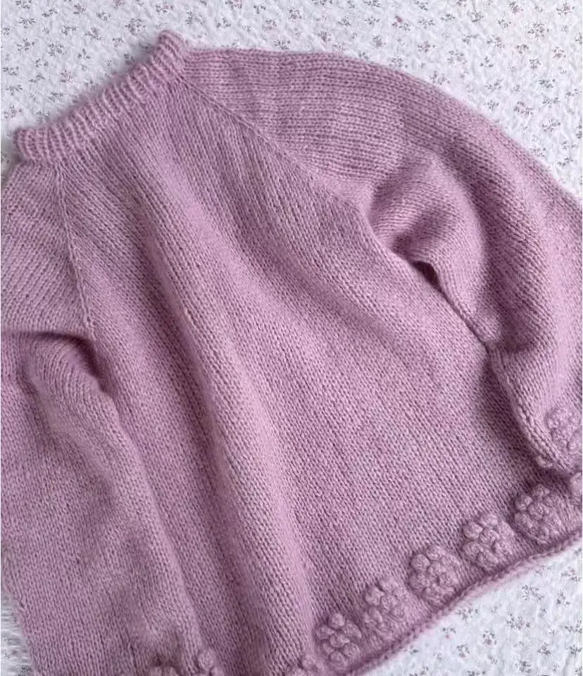 Temperament Autumn Knitted Cardigan Sweater Coat Light Luxury Hook Flower Top Western Style Loose Sweet Korean Edition