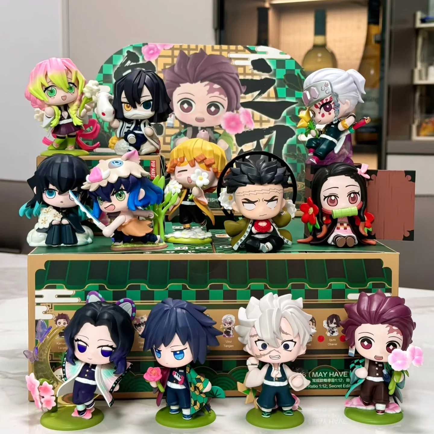 Аниме Фигурка Подлинная Demon Slayer Kimetsu No Yaiba Birth Flower Series слепая коробка милая кукла игрушка-сюрприз подарок орнамент