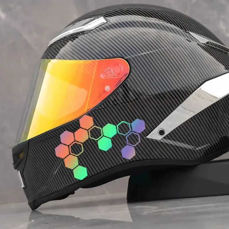 1PC Honeycomb DIY Motorcycle Helmet Stickers Waterproof Motorbike Helmet Vinyl Decals for Arai Shoei AGV HJC Bell Shark LS2