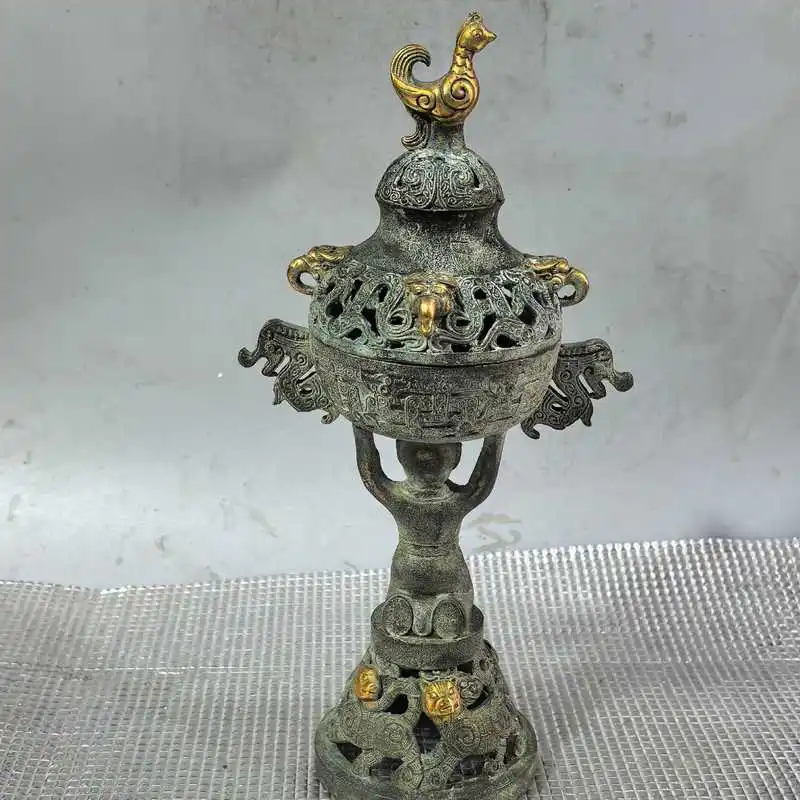 Warring States Period Elephant Nose Incense Burner Bronze Craft Ornament Film Props