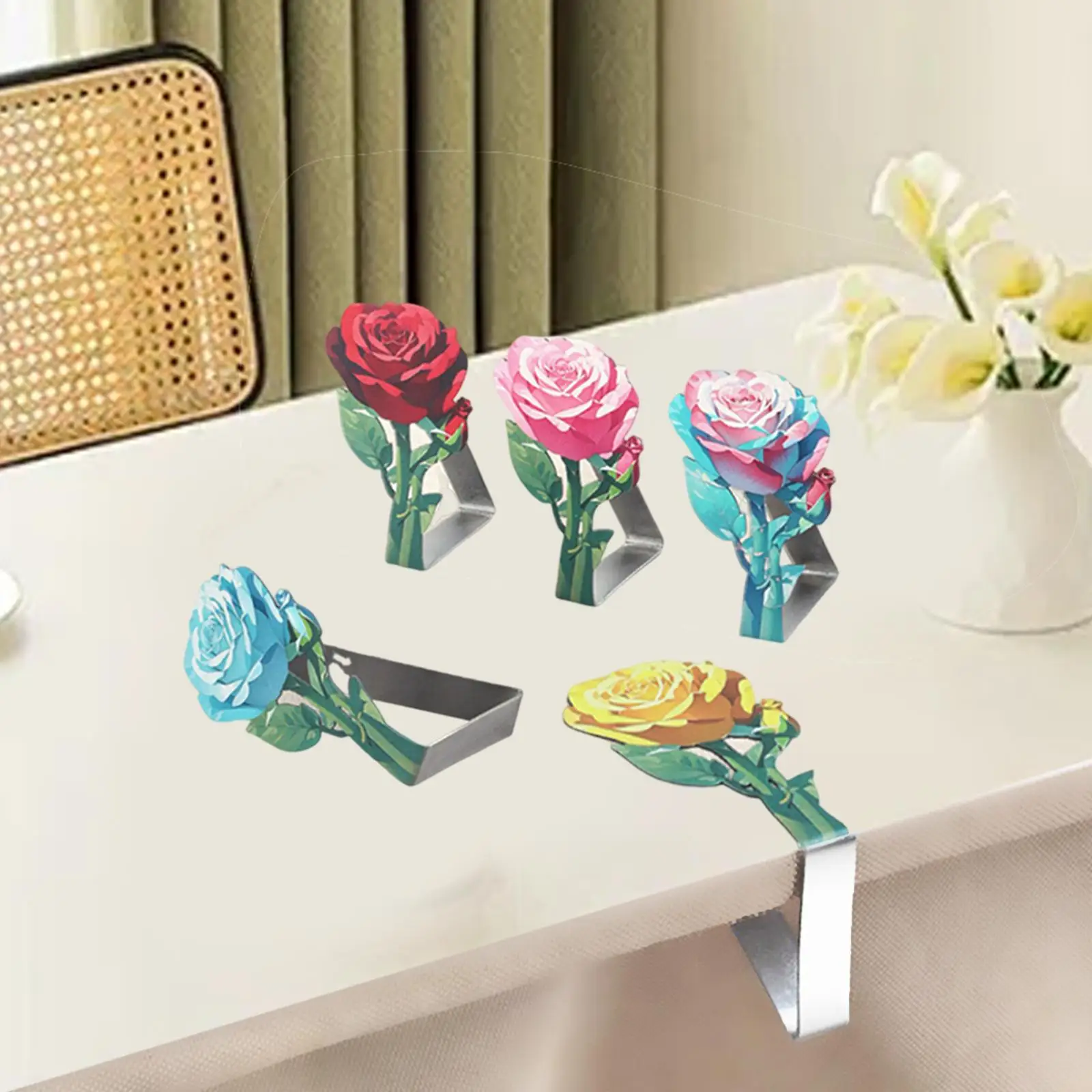 

5Pcs Stainless Steel Tablecloth Clips Table Cover Clamps Fixed Clip Tablecloth Clamp Holder for Kitchen Family Outdoor Indoor