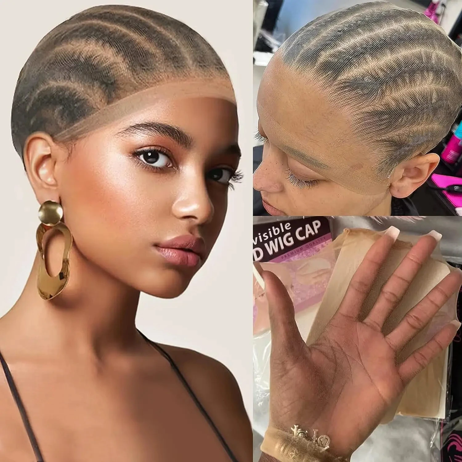

Wholesale Cheap 1-20 Pack Invisible HD Wig Cap For Lace Front Wig Transparent Wig Cap for Wig Stocking Wig Caps For Women