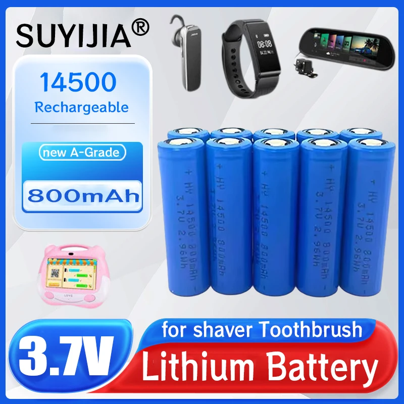 14500 Battery 3.7V AA 800mAh 5C Lithium Ion Battery for Electric Toothbrush Razor Barber Beauty Instruments Rechargeable Battery