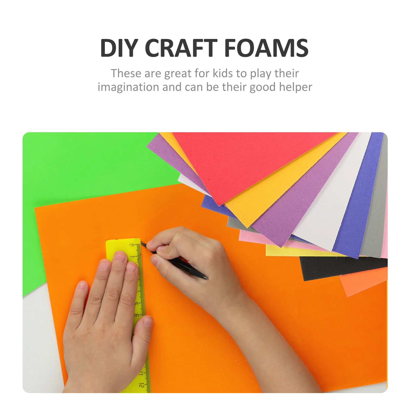 

30 Sheets DIY Craft Foams Colorful Eva Foam Sheets for Scrapbooking Kids Handcrafts Preschool Supplies -Out Shapes