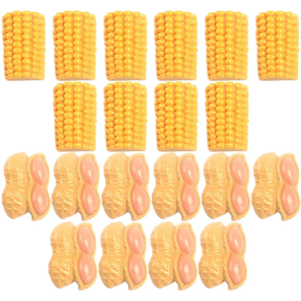 

20Pcs Corn Peanut Keychain Lifelike Artificial Corn Peanut for Play Kitchen Accessories DIY Craft Projects Home Decoration