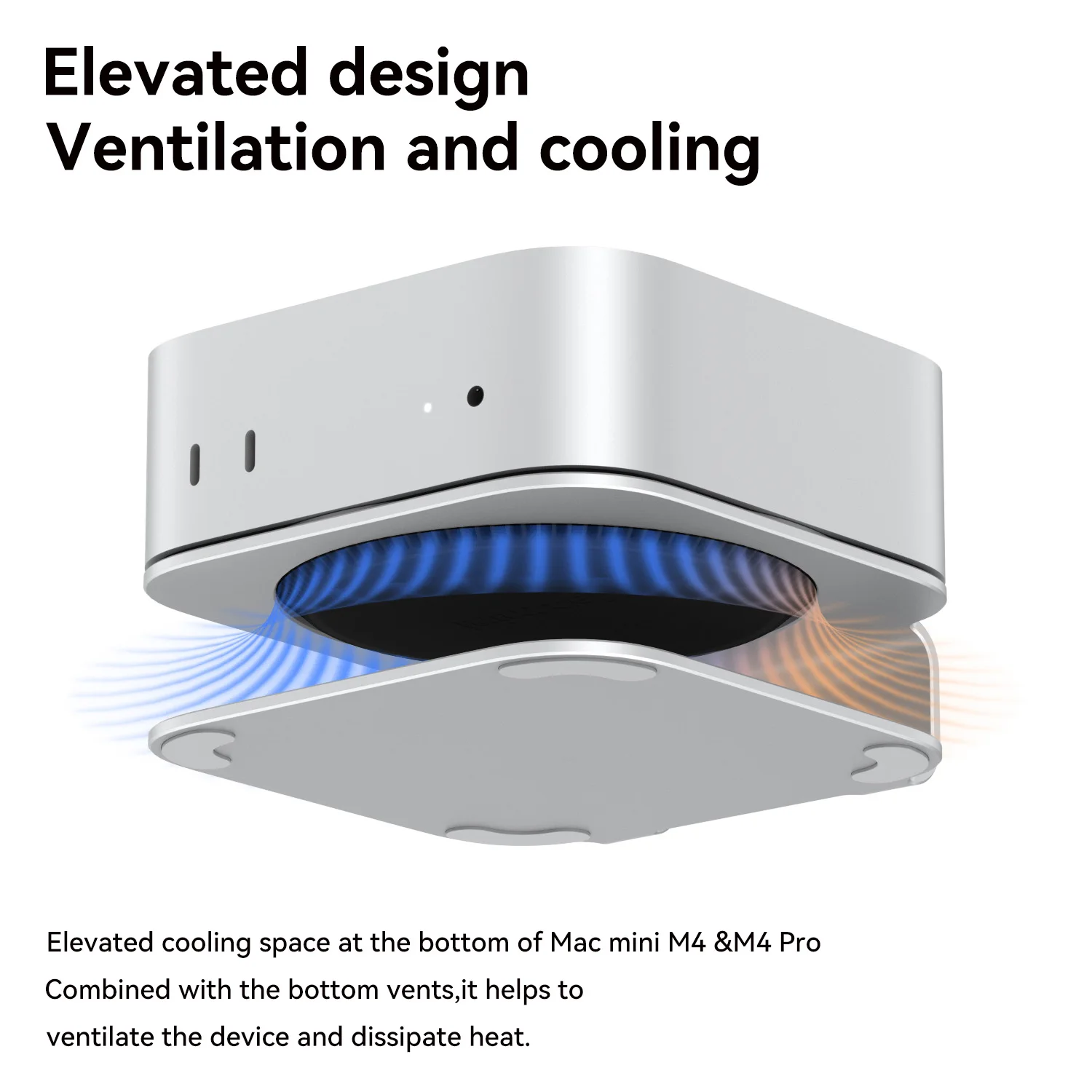Colorii Desktop Stand for Mac Mini M4/M4 Pro Storage Holder Aluminum Dock Heat Dissipation Bracket Cooling Mount Accessories