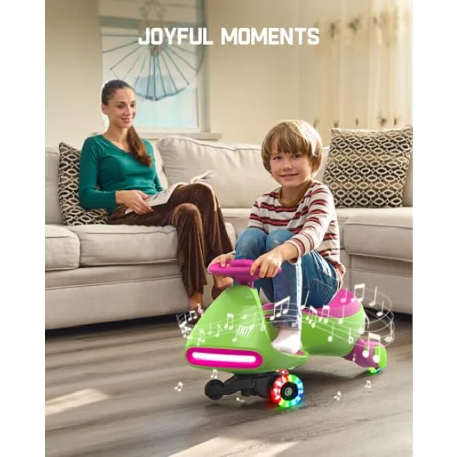 Pro Electric Wiggle Car, Rechargeable Battery, CyberWiggle, 2 in 1 Swing Car, 2 Speeds Max 4 Mph, Anti-Rollover, Flashing Wheels