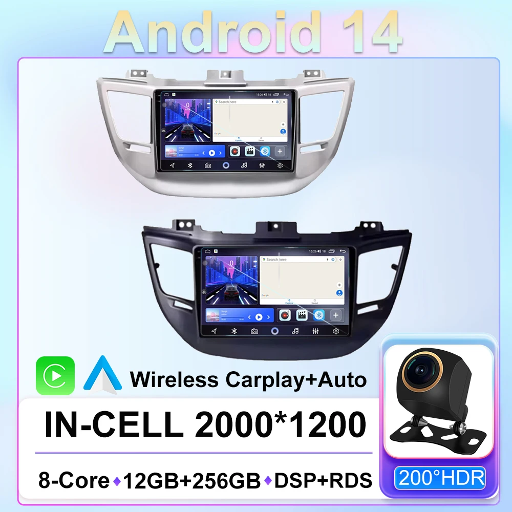 

Car Radio Carplay For Hyundai Tucson IX35 3 2015 2016 2017 2018 Navigation GPS Android Auto Multimedia Player Stereo 4G No 2din