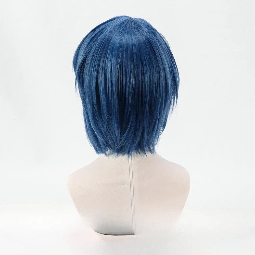 Kiritani Haruka Cosplay Wig Blue Short Straight BOBO Heat Resistant Hair MORE MORE JUMP! Hrk Girls Costume Role Play Wigs