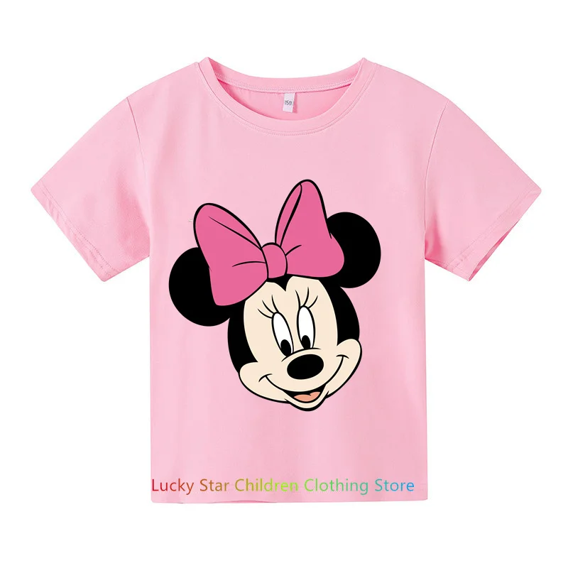 

Summer T Shirt Cartoon Baby Kids Boys Girls Children Mickey Mouse Short Sleeve Clothing Kawaii Minnie Print Tee Toddler