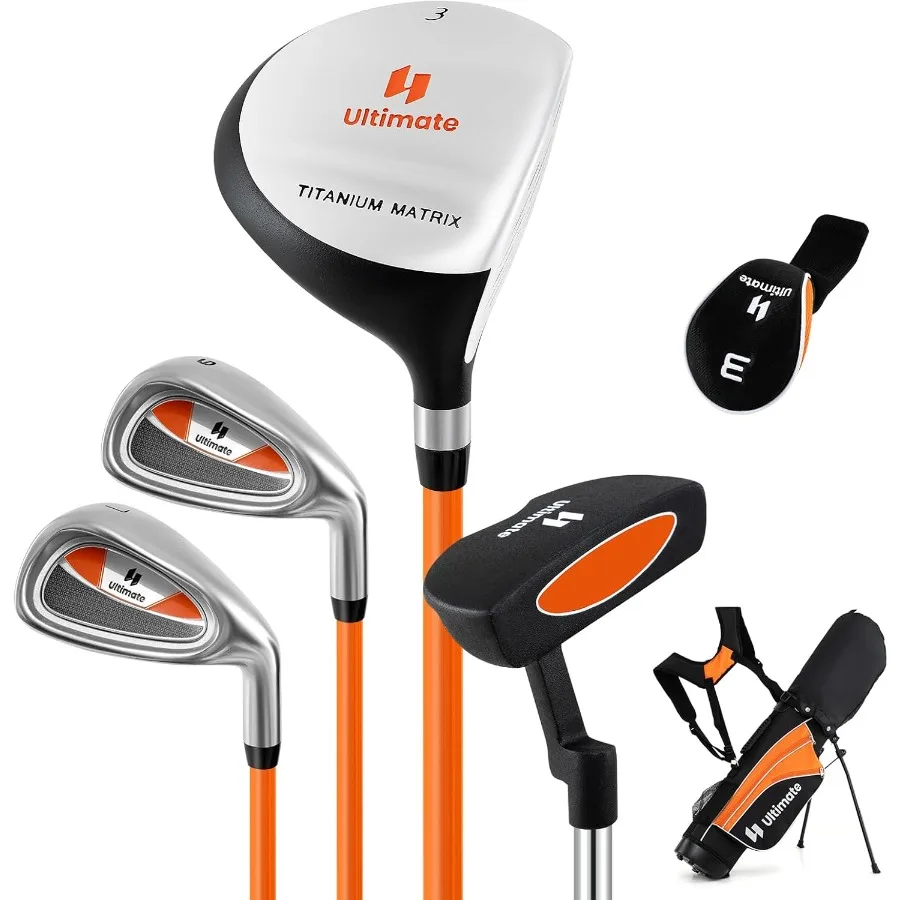 

Набор Junior Golf Club для правой руки включает в себя 3 Fairway Wood, 7/9 утюгов, чехол для клюшки, дождевик, сумка для подставки для гольфа, идеально подходит для '