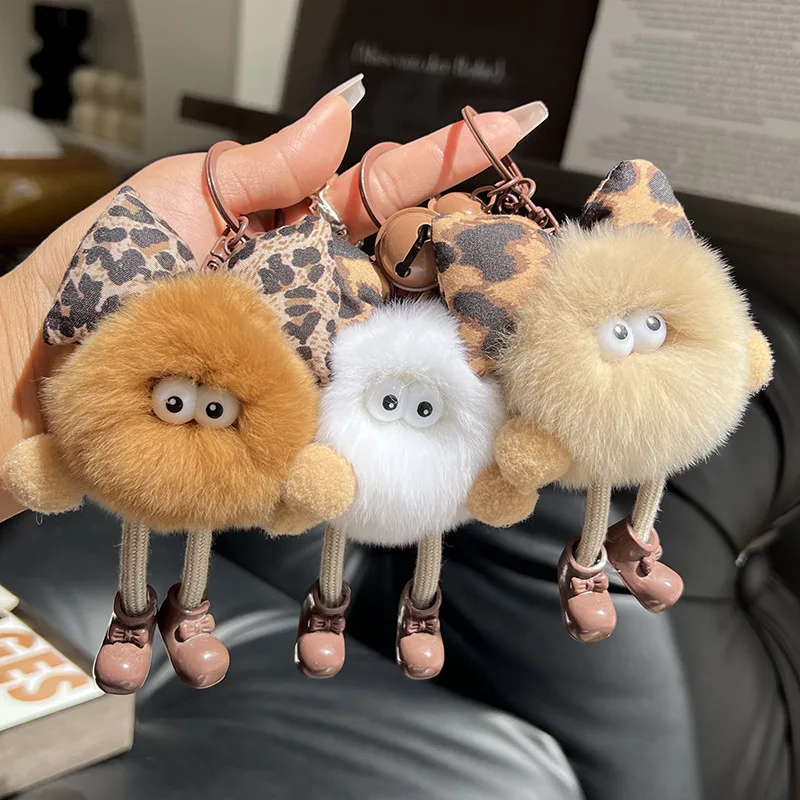 

Игрушка из искусственного кроличьего меха, плюшевая кукла Каваи, мягкий брелок-подвеска, детская кукла, подарок на день рождения, украшение для рюкзака