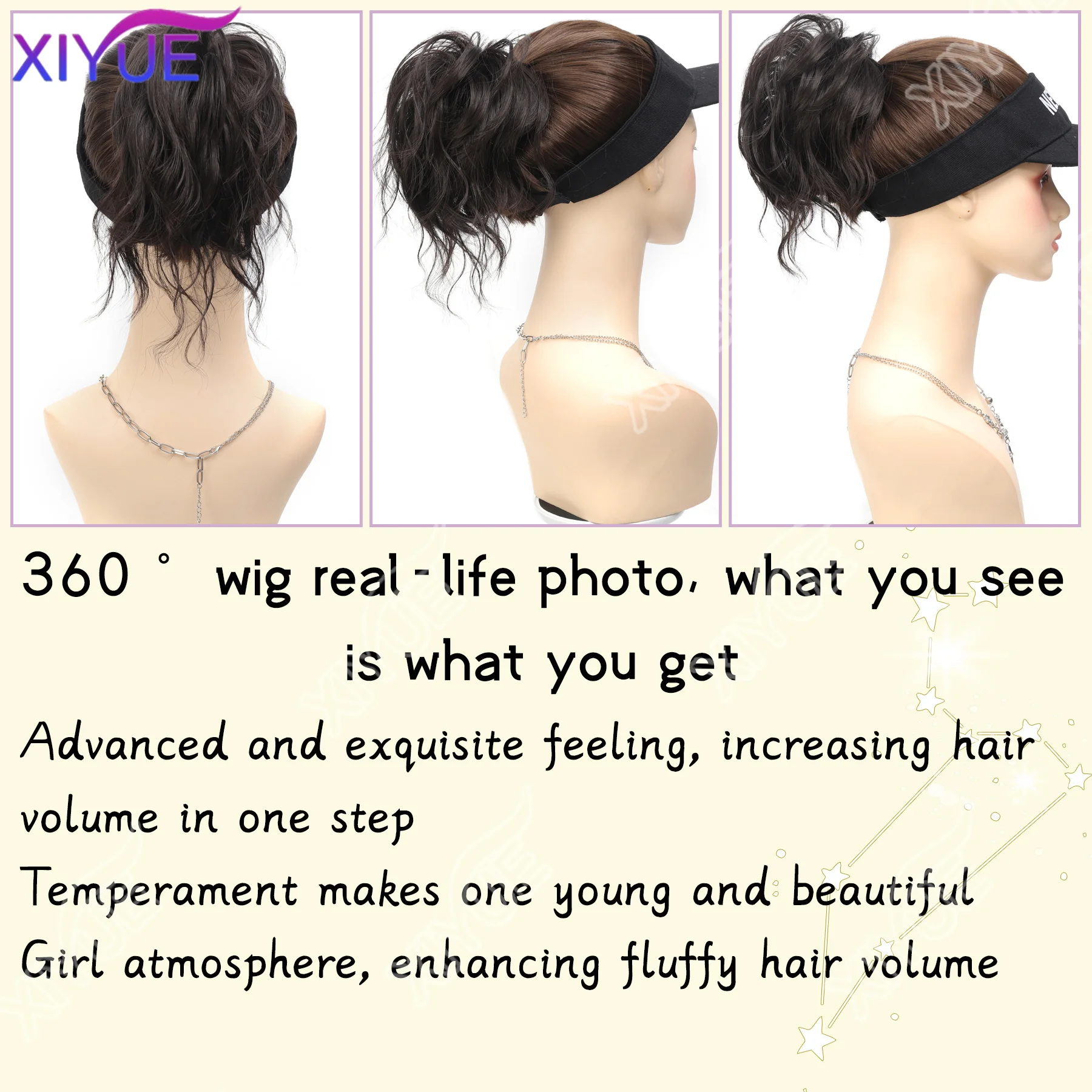 Synthetic Messy Straight Claw Clip Chignon Fluffy Donut Hair Bun Clip in Hairtail Extensions Natural Hairpieces for Women