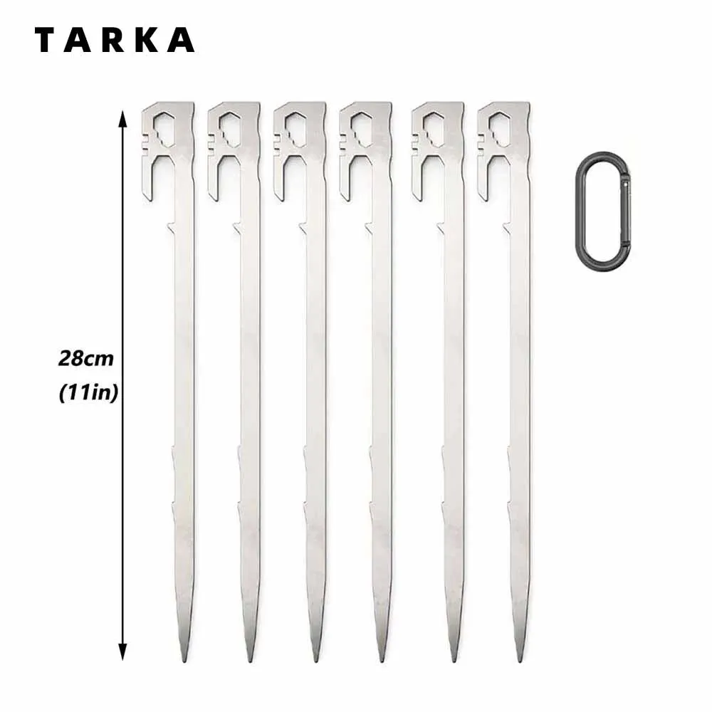 

TARKA 420 Stainless Steel Mountaineering Tent Pegs Beach Camping Tent Stakes Shelter Tarp Ground Nail Climbing Sunshade Tent Peg