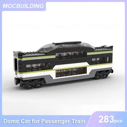 Dome Car for Passenger Train 60337 MOC Building Blocks DIY Assemble Bricks Model Transportation Educational Toys Gifts 283PCS