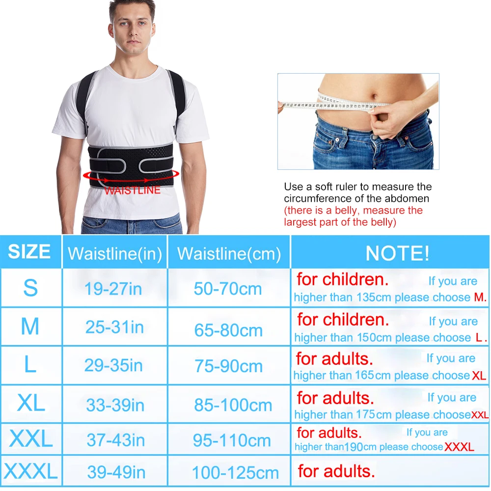 Reinforced Belt Lumbar Column Posture Corrector Vest Adjustable Back Support Strap Shoulder Spine Brace Neck Stretcher Trainer