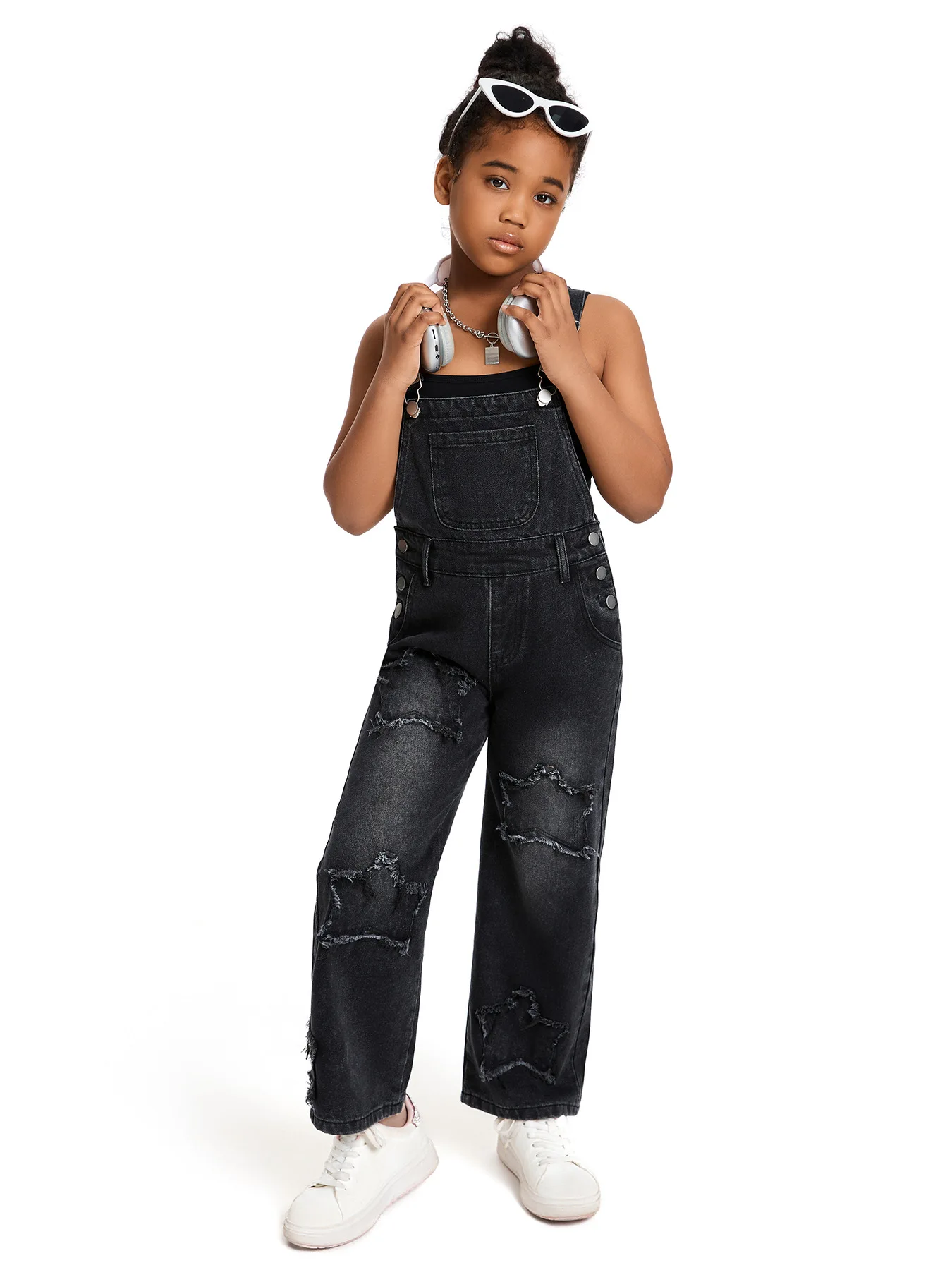 Fashion Teen Girl Jeans Pants Wide Leg Denim Overalls Streetwear Loose Baggy Style Kid Outfit Children Casual Y2K Chic Boutique