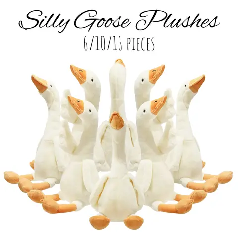6/16PCS One Silly Goose Party Favors Stuffed Animal Plush Toy Baby Shower Birthday Party Gifts (Size:25CM)