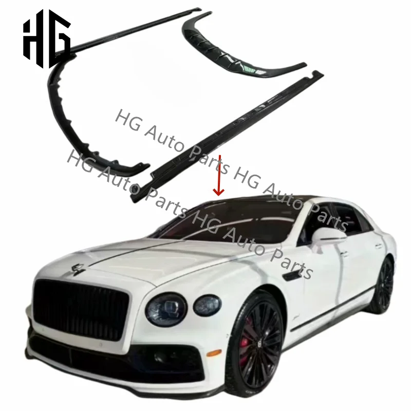 

Aftermarket w12 style car body kits for 2022 bentley flying spur carbon fiber side skirts front lip rear ducktail wing bodykit