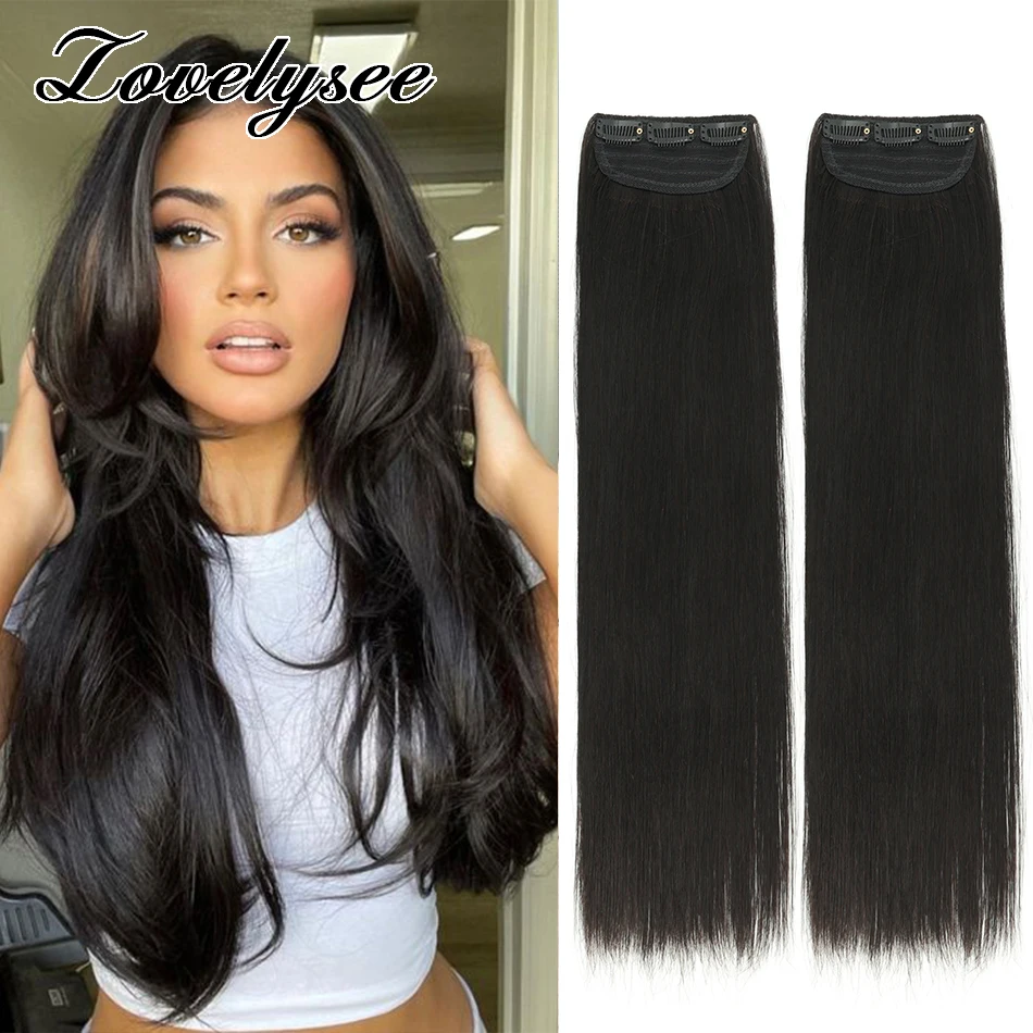 Extensiones de Cabello con Clip, cabello humano liso, Natural, Europeo, una pieza, 3 Clips, 100% Remy