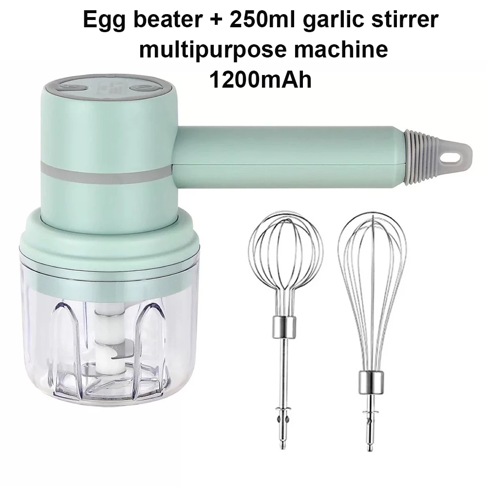 WHDPETS-batidora de alimentos inalámbrica, 3 velocidades, portátil, eléctrica, para huevos, ajo, procesador de alimentos multifuncional