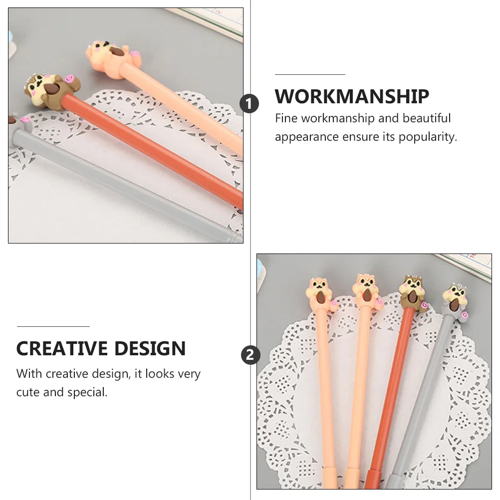 10 pcs Cartoon Squirrel Gel Pen Lightweight Student Writing Tool For School Office Learning Stationery Squirrel Shaped Roller