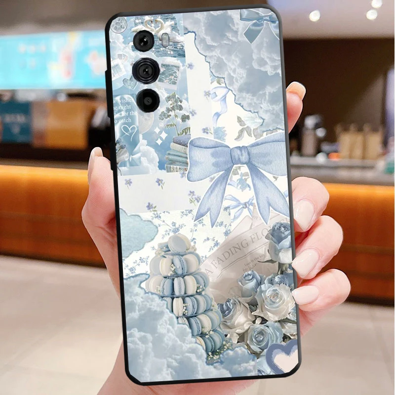 

Phone Case For Motorola Edge 50 40 Pro 60 50 40 30 Ultra Neo Fusion Moto G Play G Stylus G Power G Cute Blue Aesthtic