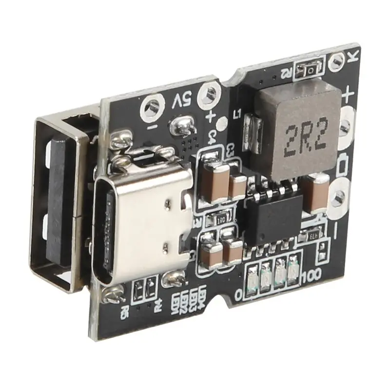 [HOT!】 Type-C USB 5V 2A Boost Converter Step-Up Power Module Lithium Battery Charging Protection Board DIY