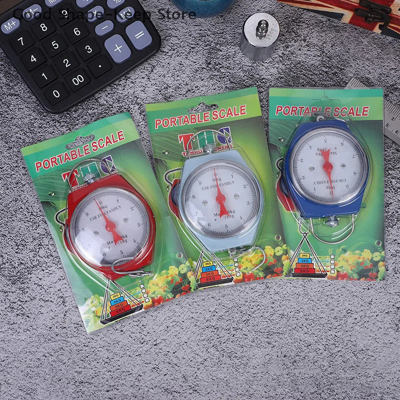 1PC High Quality 5/10kg Mechanical Portable Spring Balance Hook Scale For Vintage Hanging Option Pocket Luggage Scale