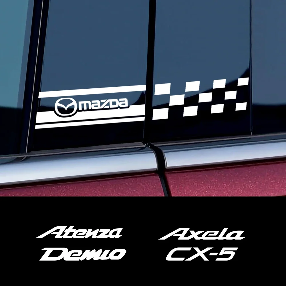 

2PCS Car Window B Pillars Decorative Stickers Column Decals for Mazda 3 Mazda 6 CX-5 Car Exterior Accessories