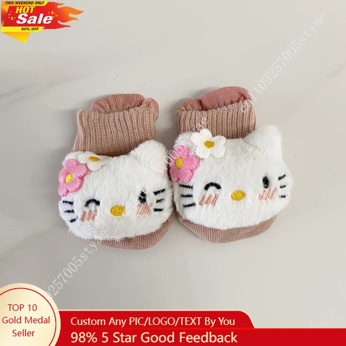 

Sanrio 1 Pair of Newborn Socks Short Tube Socks with Cute Cartoon Designs Comfortable and Loose Floor Socks