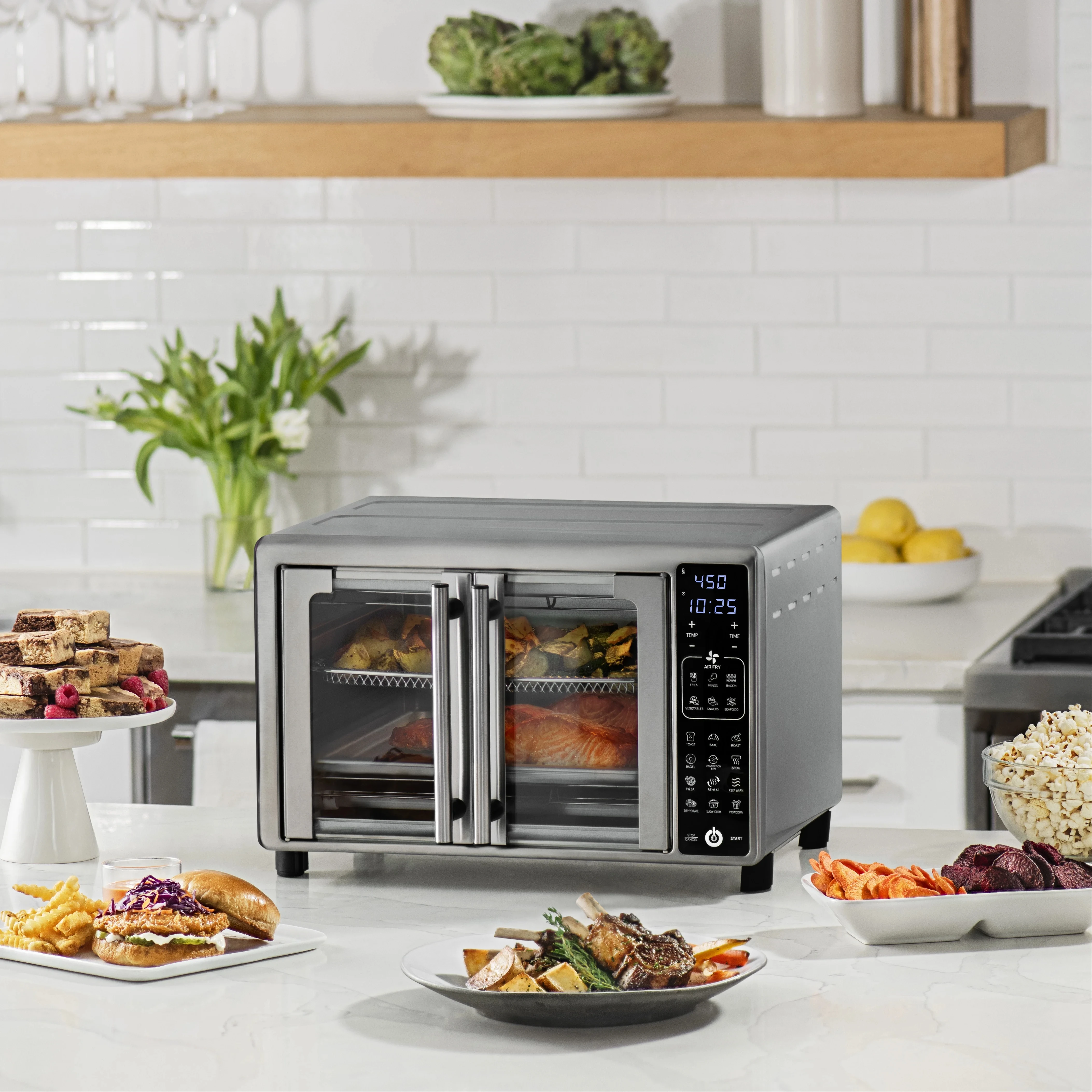 

6-slice digital oven air fryer, easy to cook a variety of dishes, a good assistant for party dinners