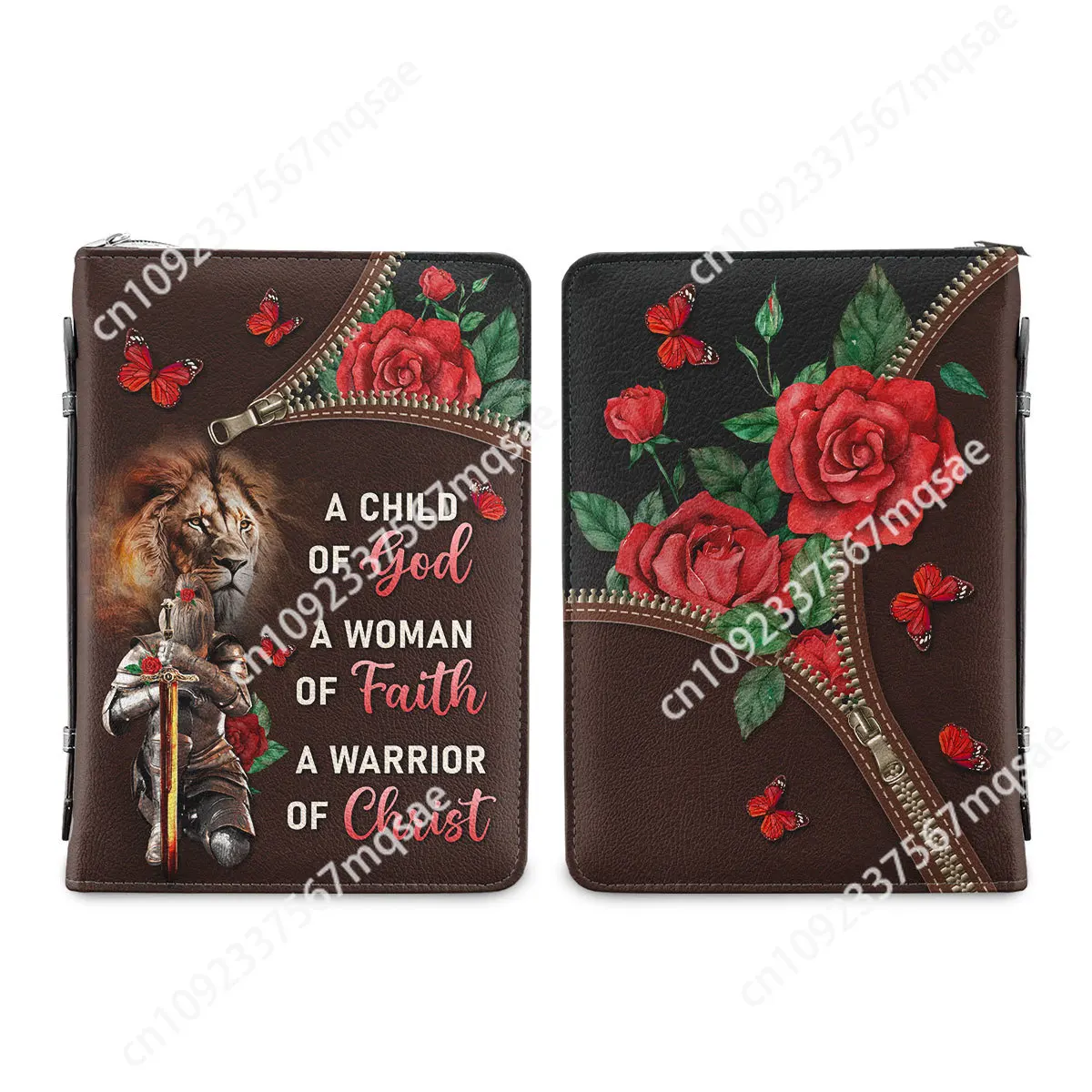 A Child Of God A Woman Of Faith Poetry Print Women's Leather Bible Bag Christianity Church Bible Study Book Holy Storage Boxes