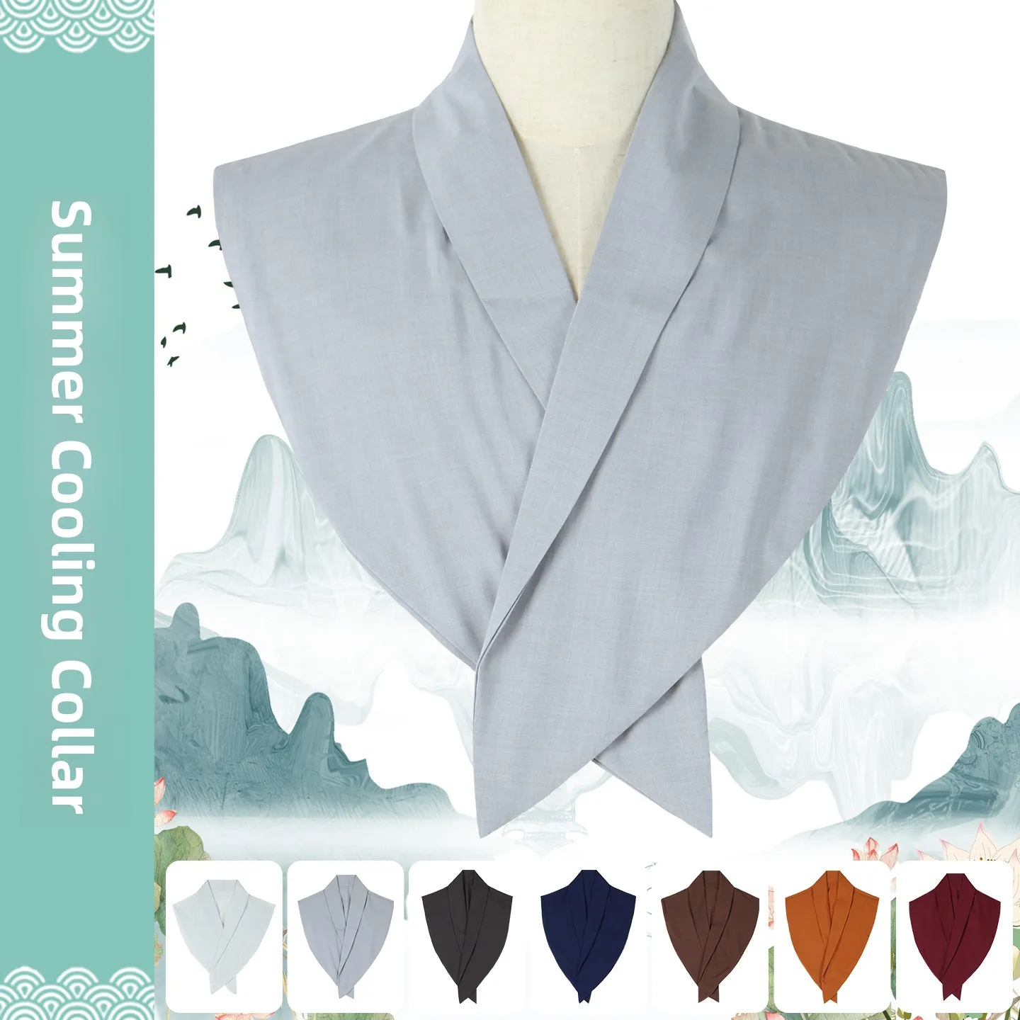 summer-cool-monastic-clothing-collar-protector-haiqing-inner-match-fake-collar-breathable-sweat-absorbent-monk-clothes-access