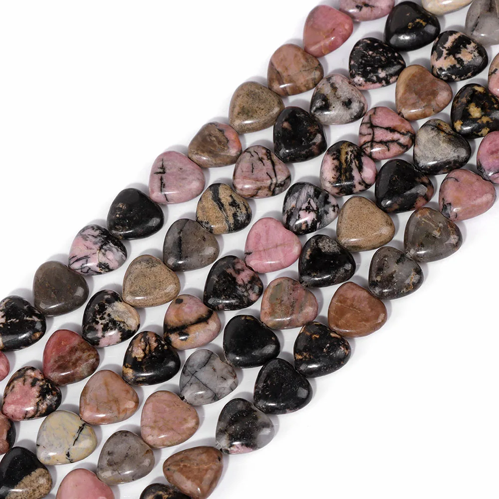 Heart Shape Natural Gem Stone Beads Quartz Jades Jaspers Bead 10mm For DIY Handmade Necklace Bracelet Earring Making Wholesale