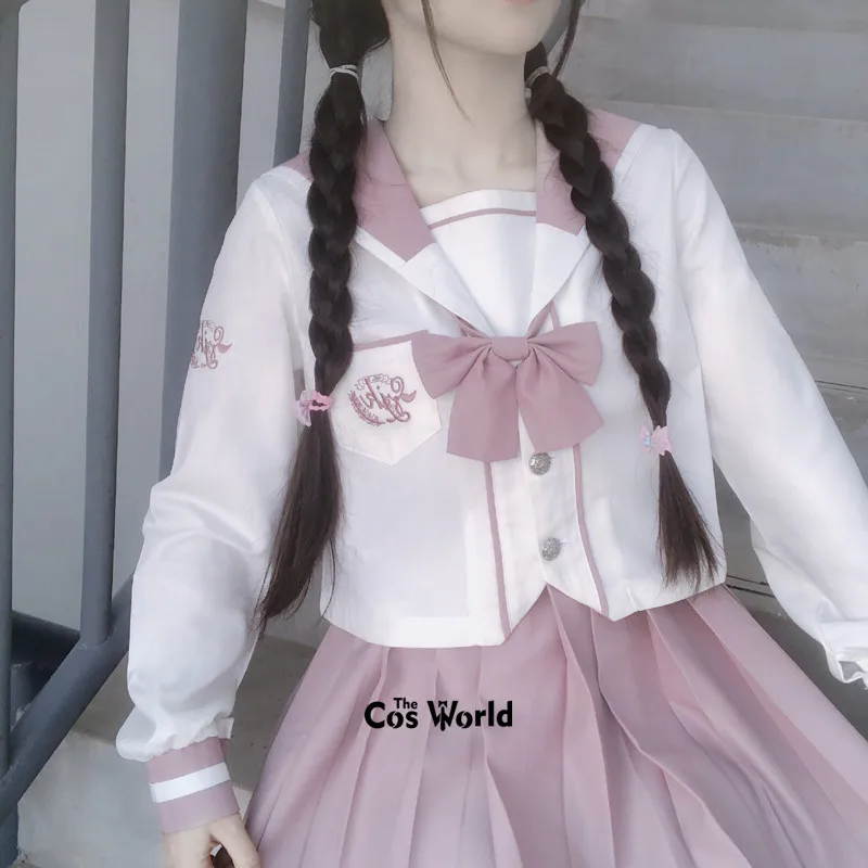 Zhi lan shan日本の甘い女の子セーラースーツトップスカートjk制服クラス学生服