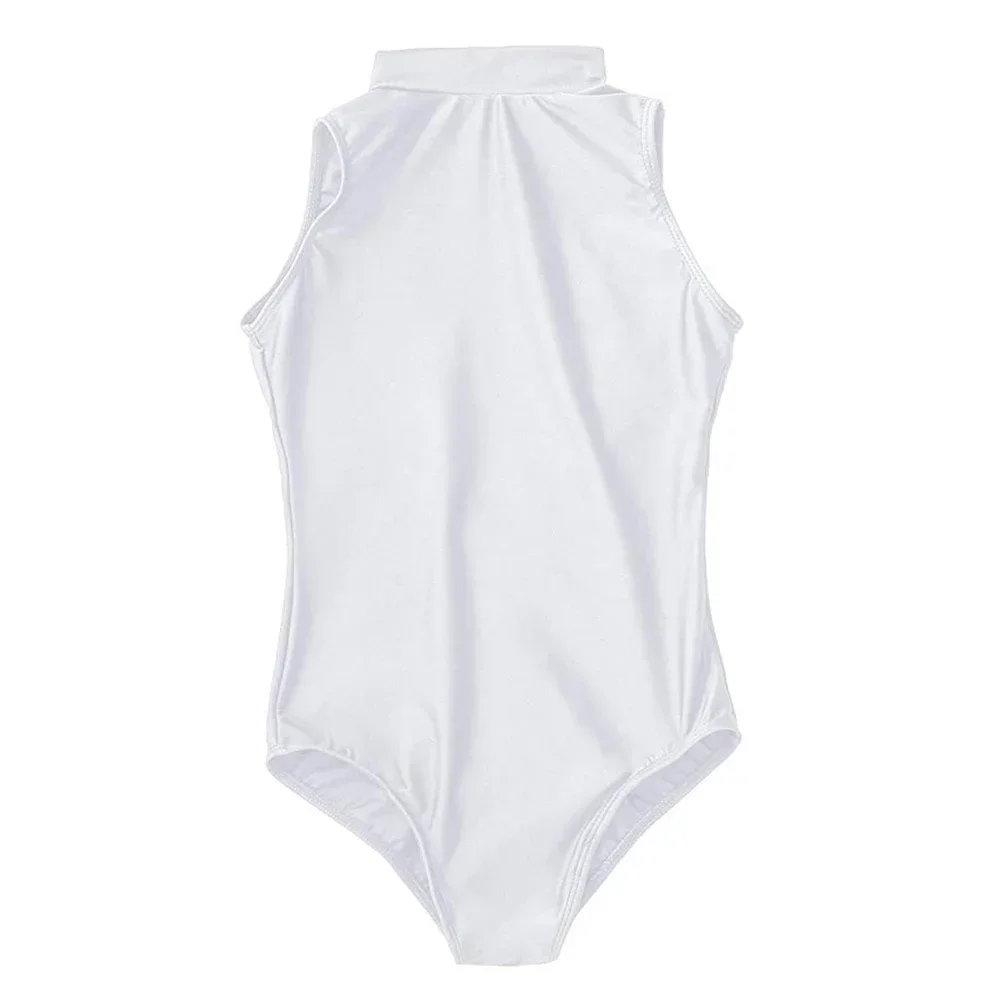 AOYLISEY-Kids الباليه يوتار ، بدون أكمام الياقة المدورة ، أزياء الجمباز للبنات ، رومبير سبانديكس ، بدلة رقص ، ظهر مفتوح