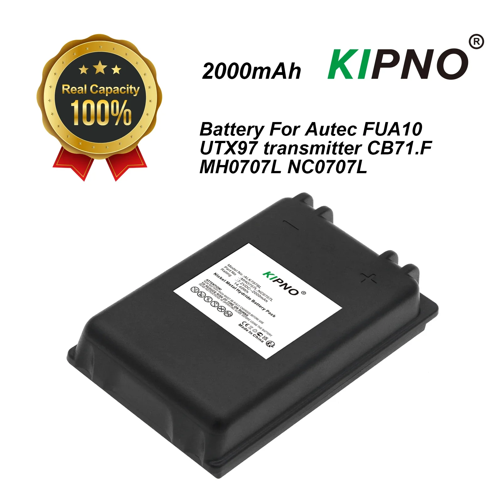 KIPNO 7.2V 2000mAh Crane Remote Control Battery Compatible with Autec FUA10 UTX97 Transmitter CB71.F Models MH0707L NC0707L