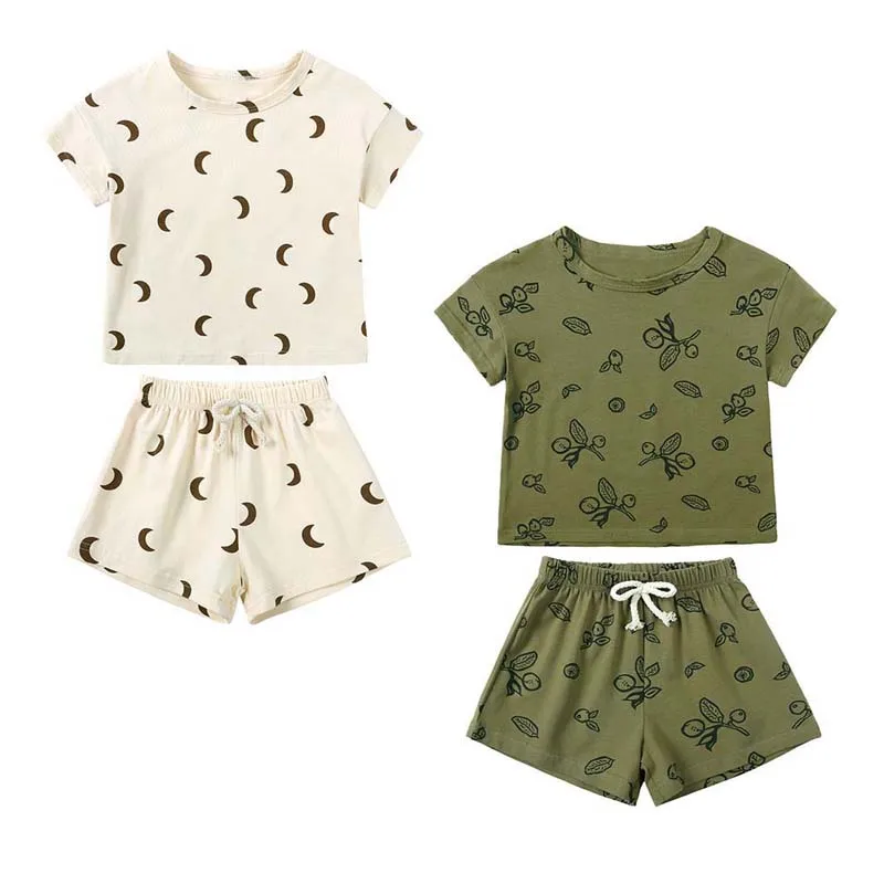 Infant Baby Clothing Boys Girls 2Pcs Set 1-3Years Summer Short Sleeve Printed T-shirt Shorts Casual Comforts Children's Homewear