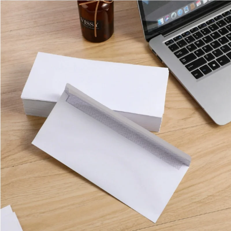 10-100PCS Windowless white envelope 10 Secure Business Envelope Can hold A4 paper Bill invoice Self Sealing Envelope