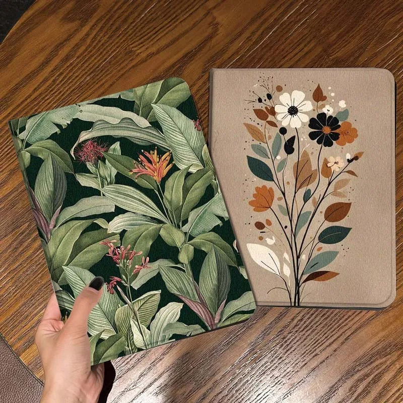 

Tropical Leaf Flower Pattern Gift Tablet Case For Apple iPad Air Pro mini 1 2 3 4 5 6 7 8 9 11 M2 M3 M5 M4 5th 6th 7th 10th 11th